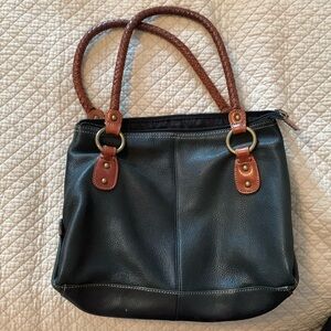 Elegant Black and Brown Women's Handbag